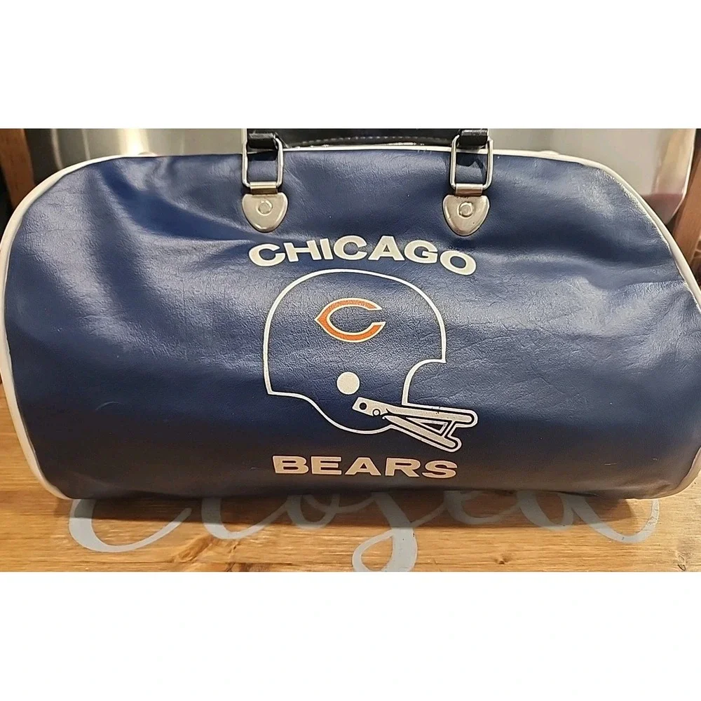Vintage Chicago‎ Bears 1970's NFL Football Rare Leather Gym Duffel Bag
